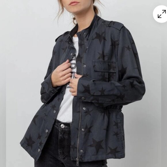 Rails Star-Patterned Gray Utility Jacket - Picture 1 of 5